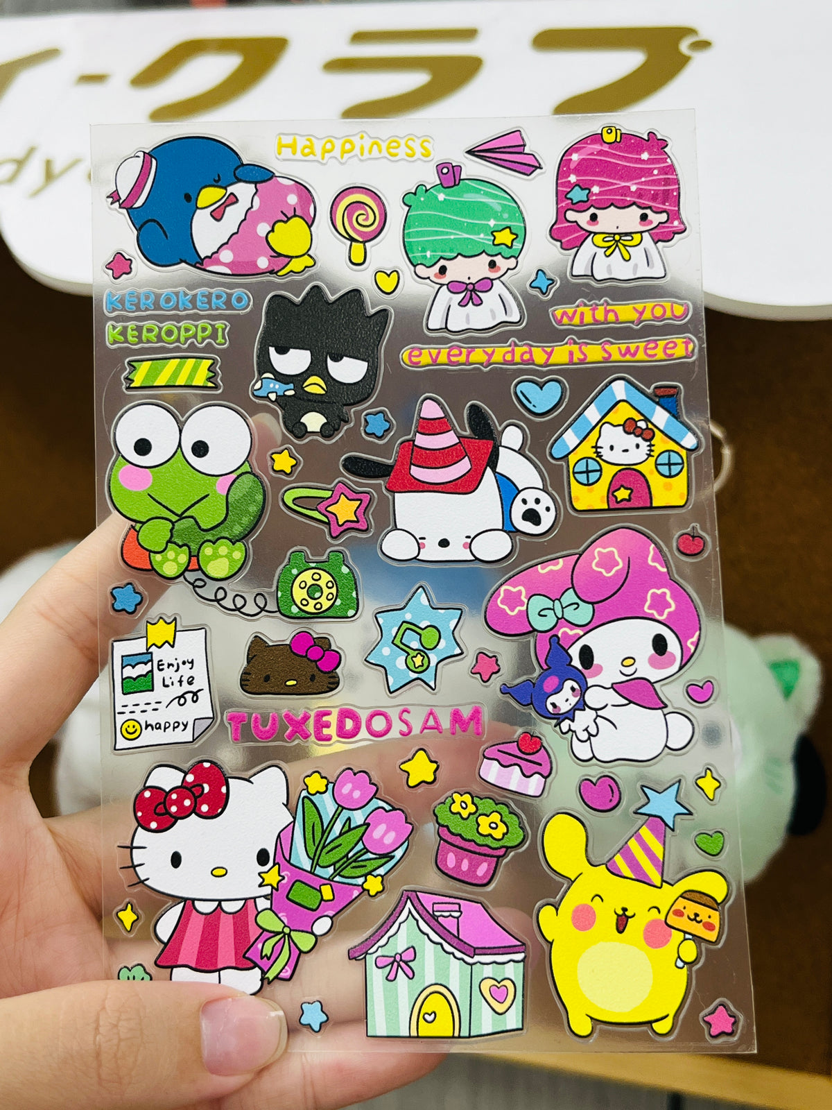 Sanrio Family Embossed Stickers Set--4 Sheets⭐ - WOWO STUDIO