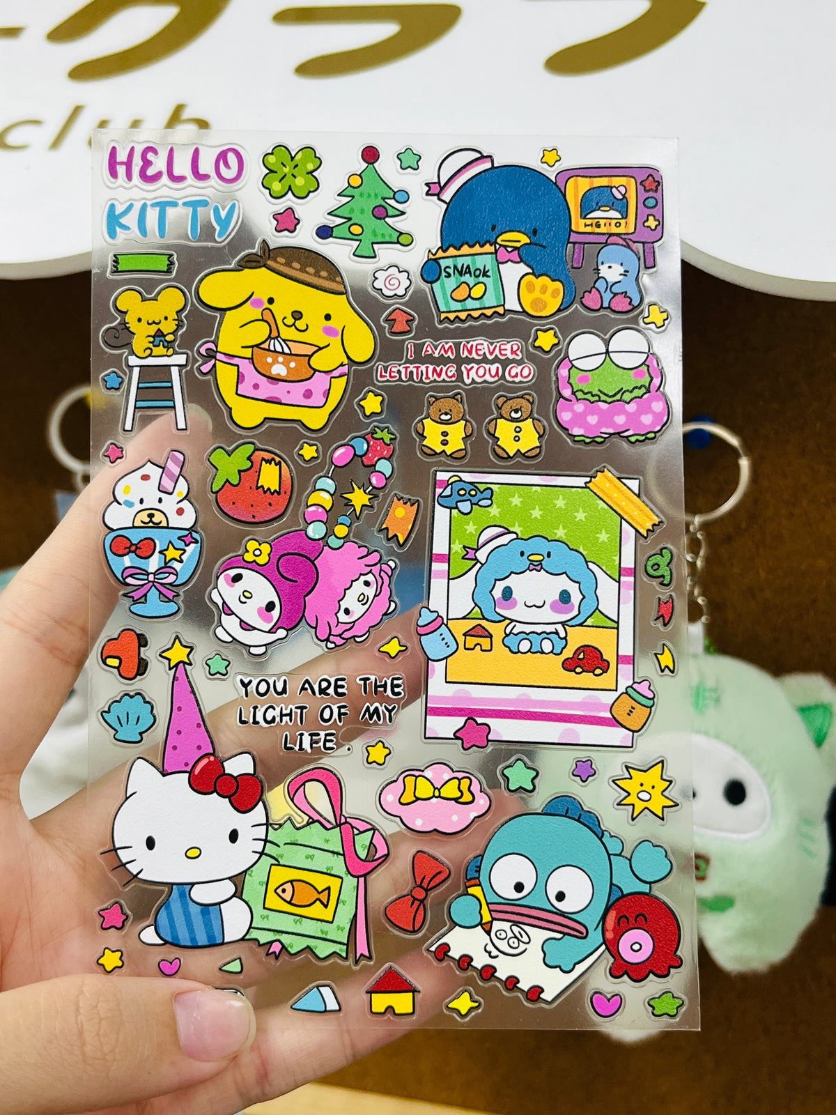 Sanrio Family Embossed Stickers Set--4 Sheets⭐ - WOWO STUDIO