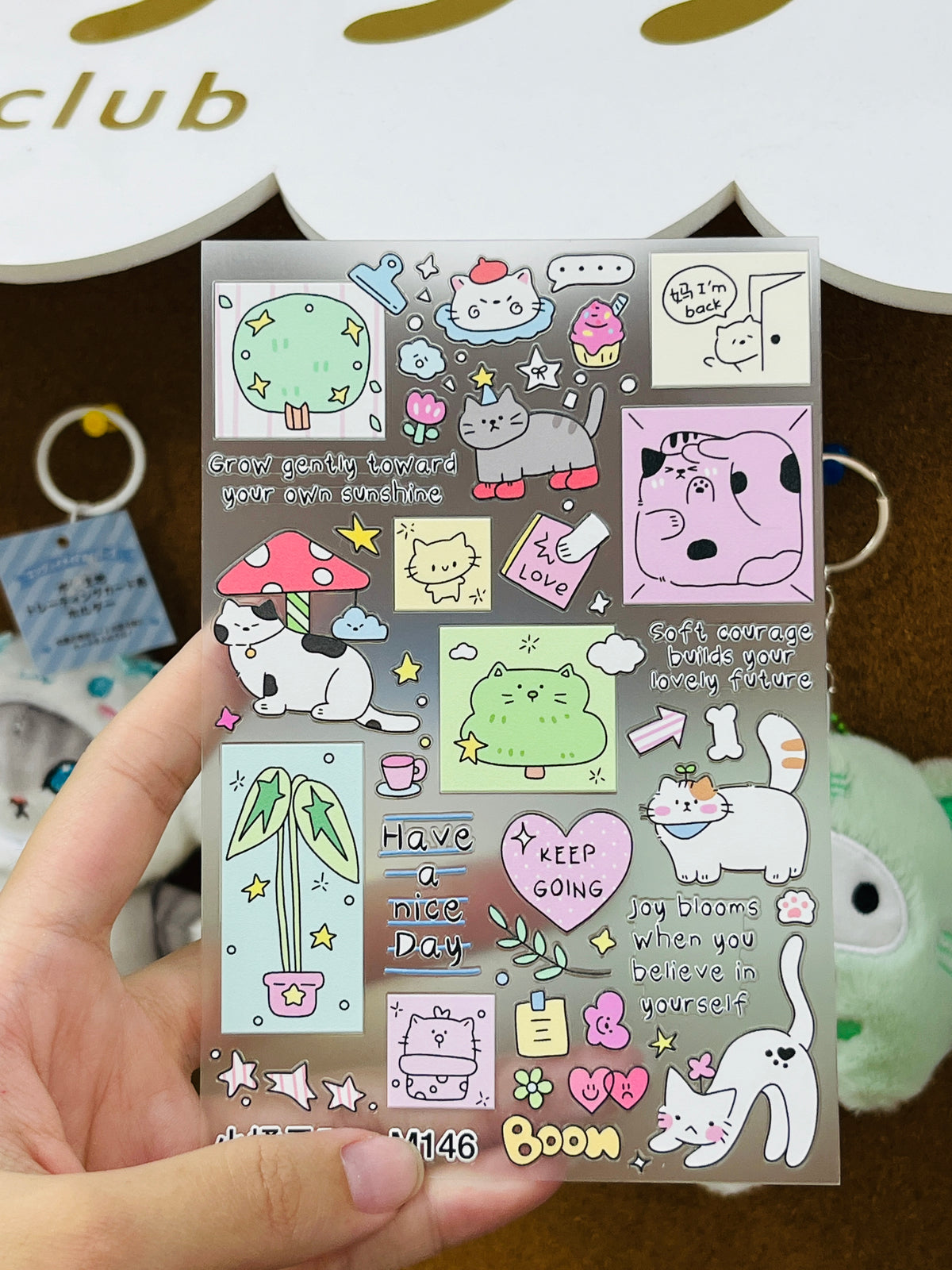 Ig- Style Cute Cat Embossed Stickers Set--4 Sheets⭐(Limited Edition) - WOWO STUDIO