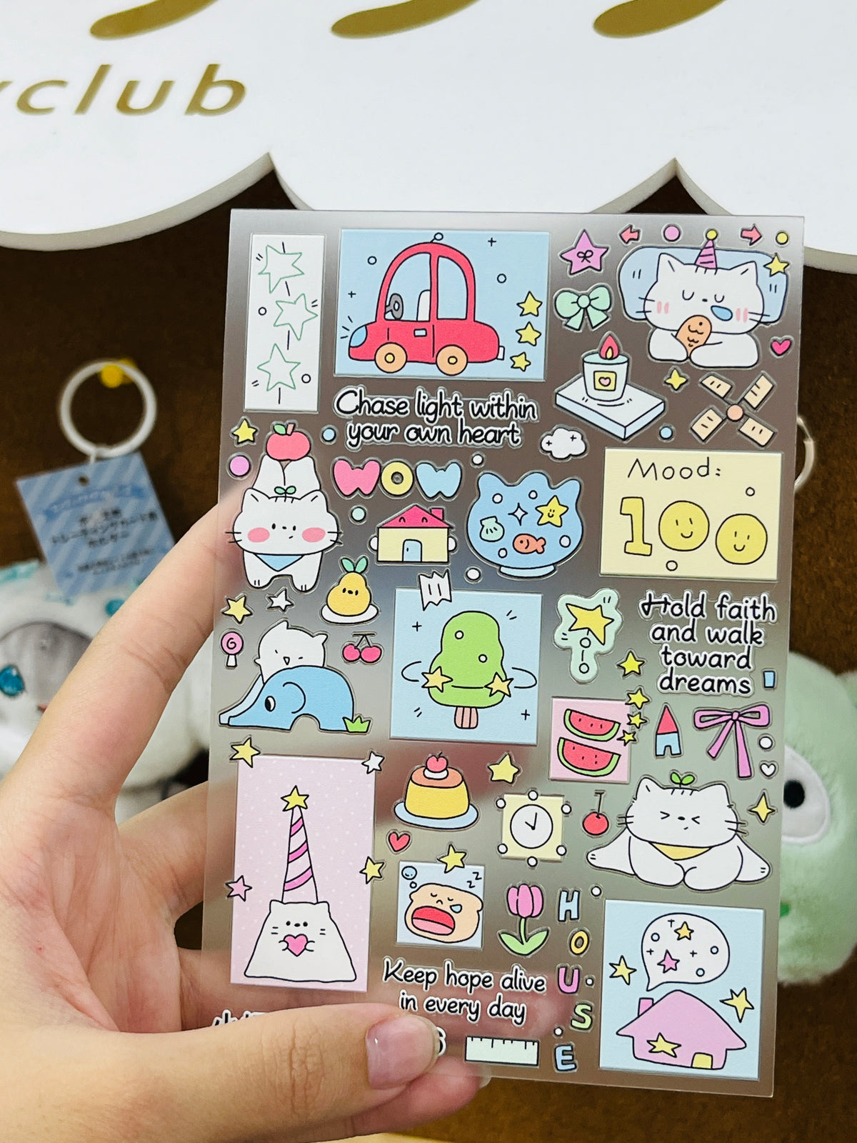 Ig- Style Cute Cat Embossed Stickers Set--4 Sheets⭐(Limited Edition) - WOWO STUDIO